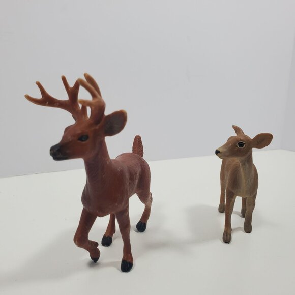 1998 Safari Ltd Stag And Doe Deer Lot Vintage Figures - Picture 2 of 16